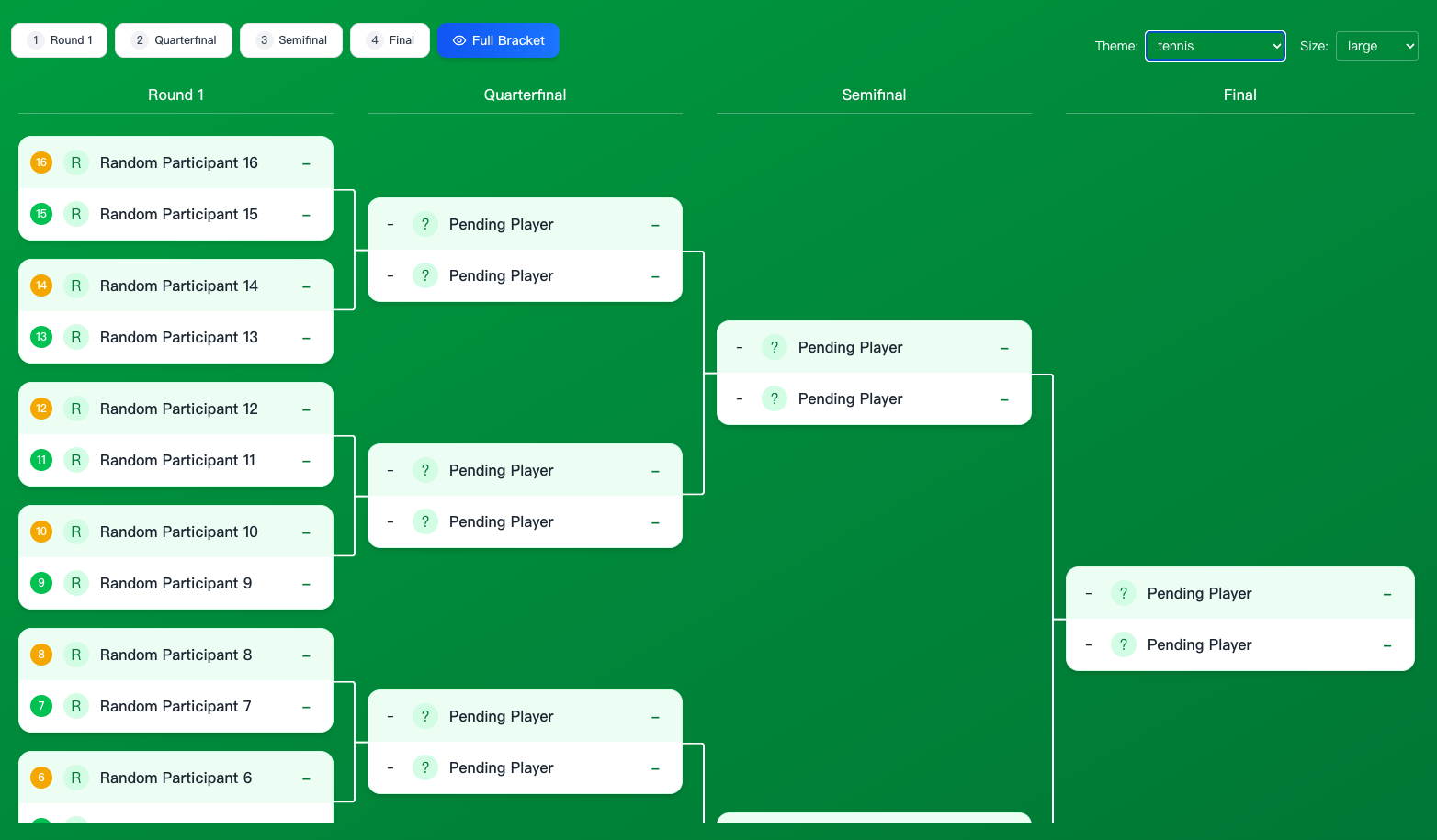 Bracket Generator Bracket Generator