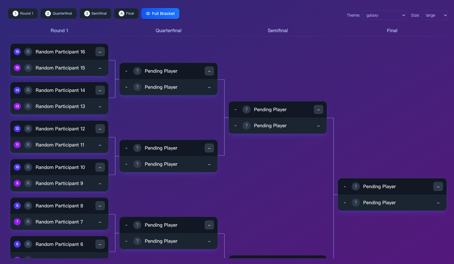 Bracket Generator Bracket Generator